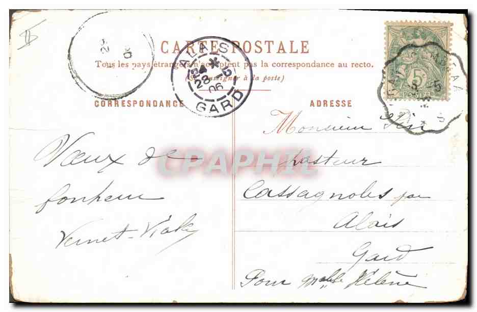 CPA Fantaisie Fleurs Chrysanthemes — Verso