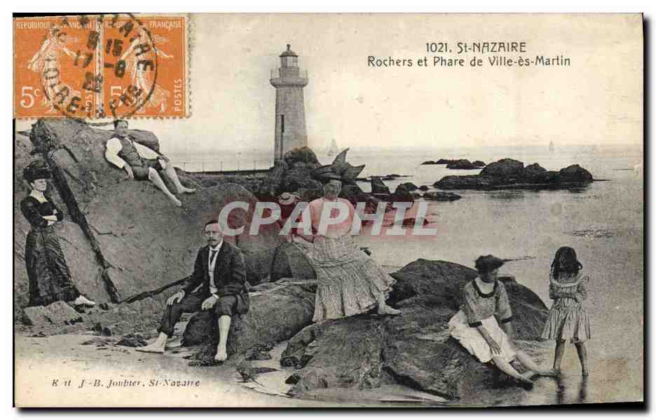 CPA Phare St Nazaire et phare de Ville es martin