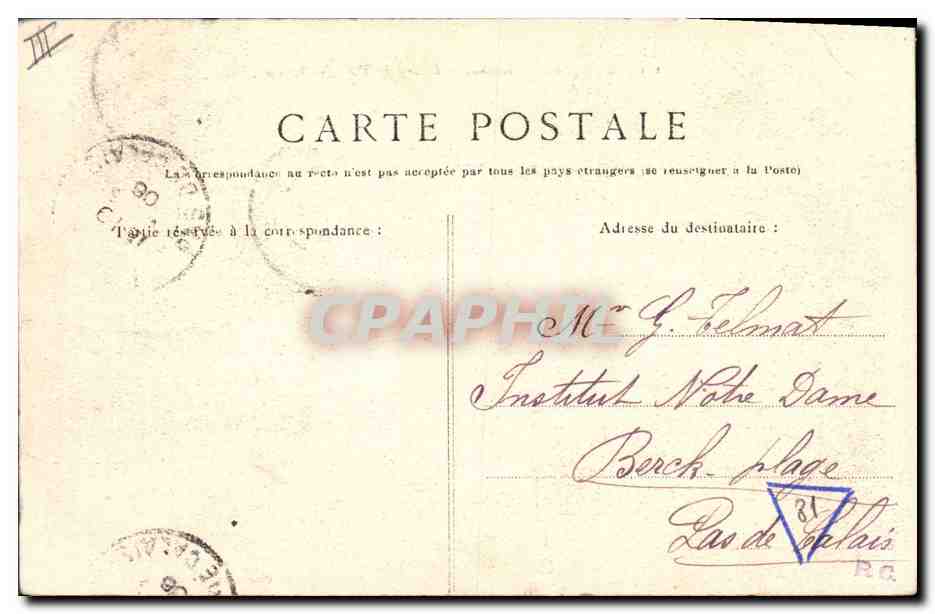 CPA Phare St Nazaire Rochers et phare de Ville es Martin  — Rückseite