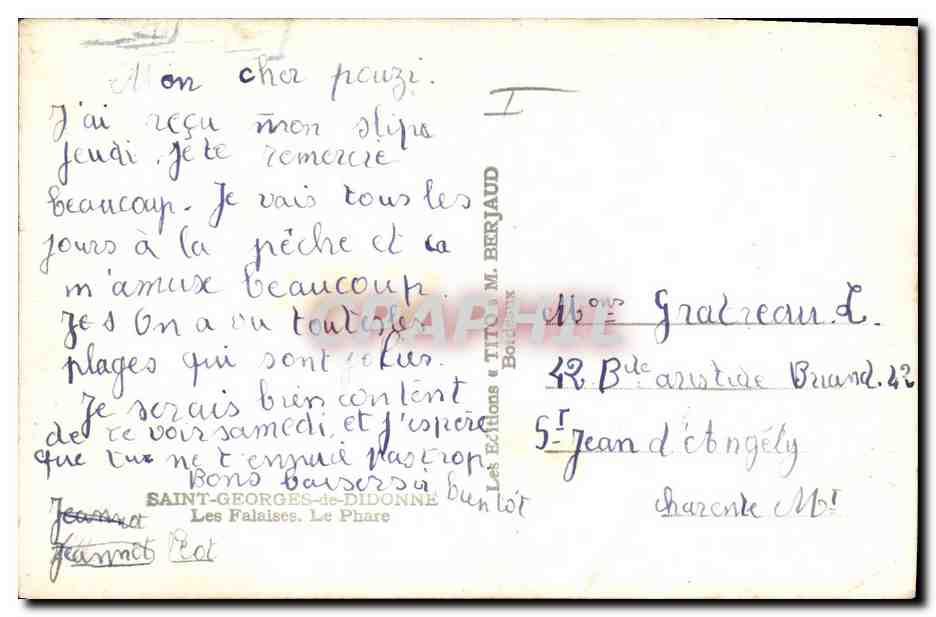 CPA Phare Saint Georges de Didonne Les falaises — Rückseite