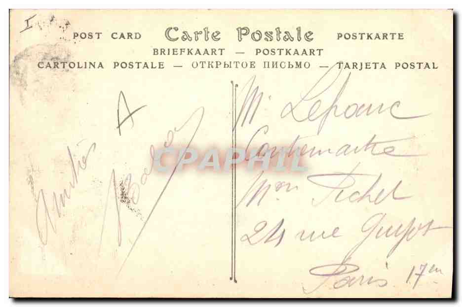 CPA Phare Le Treport La jetee par gros temps — Rückseite