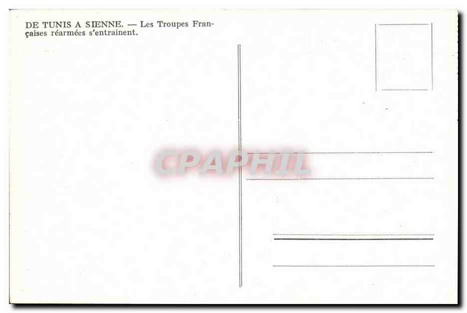 Troupes Françaises — réarmées s'entraînent — CPAPHIL — Reverso