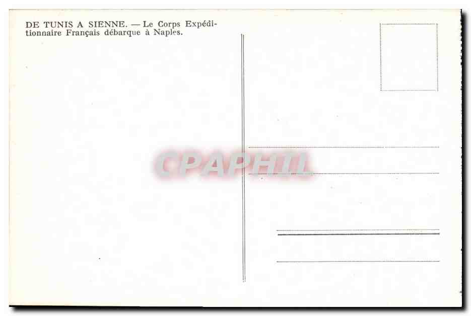 Débarquement du Corps Expéditionnaire Français à Naples — De Tunis à Sienne — Reverso