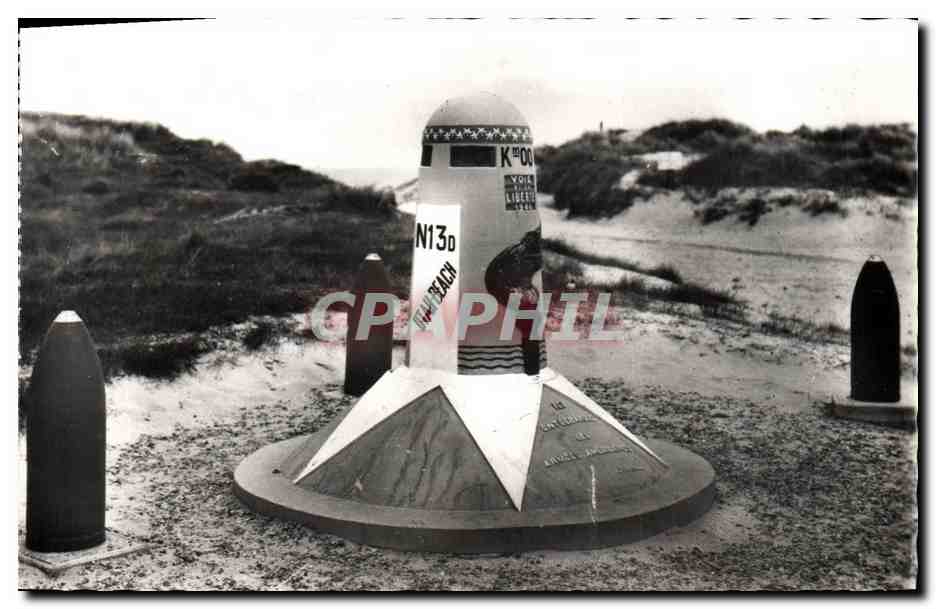 CPM Militaria Sainte Marie du Mont Utah Beach Borne 00 de la Voie de la Liberte Breche de Sainte Marie du Mont Musee du debarquement 