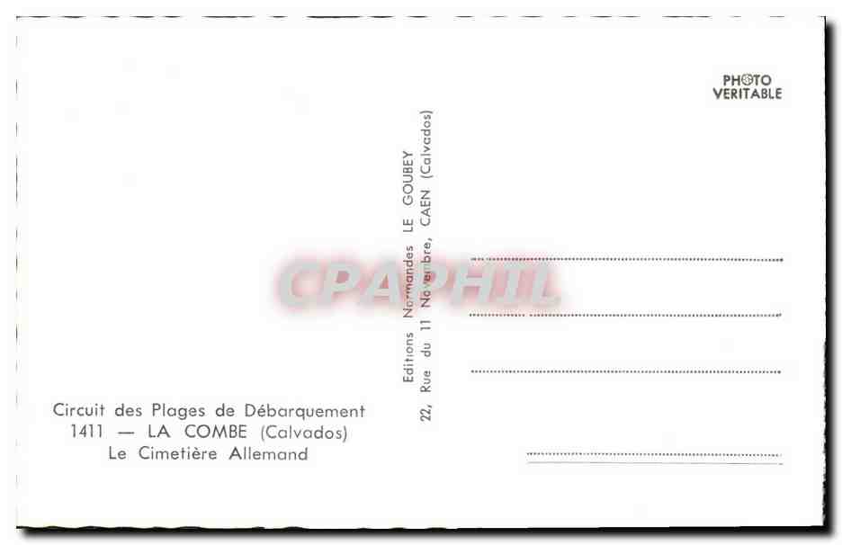CPM Militaria La combe Le cimetiere allemand — Rückseite