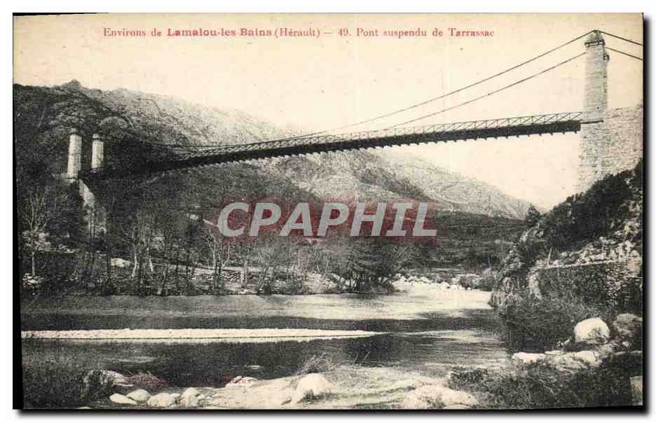 CPA Pont suspendu de Tarrassac Environs de Lamalou les Bains
