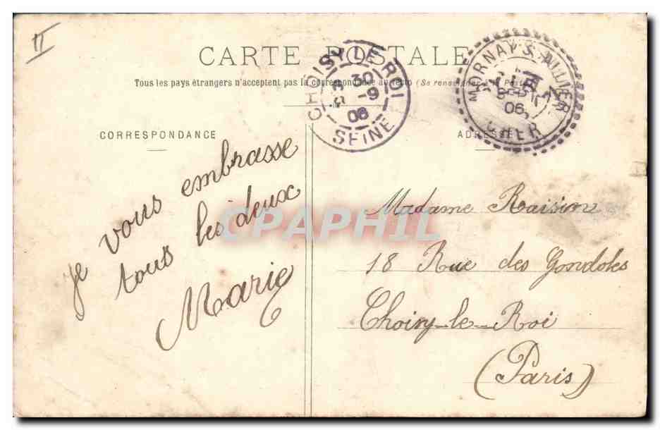 CPA Pont Environs de Sancoins Le pont de Mornay sur Allier — Rückseite