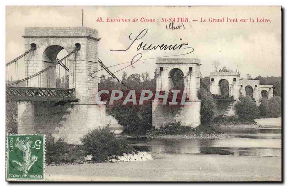 CPA Le grand Pont sur la Loire Environs de Cosne St Satur