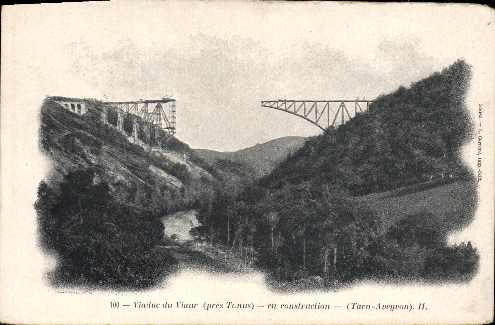 CPA Pont Viaduc du Viaur Pres Tanus en construction Aveyron Tarn