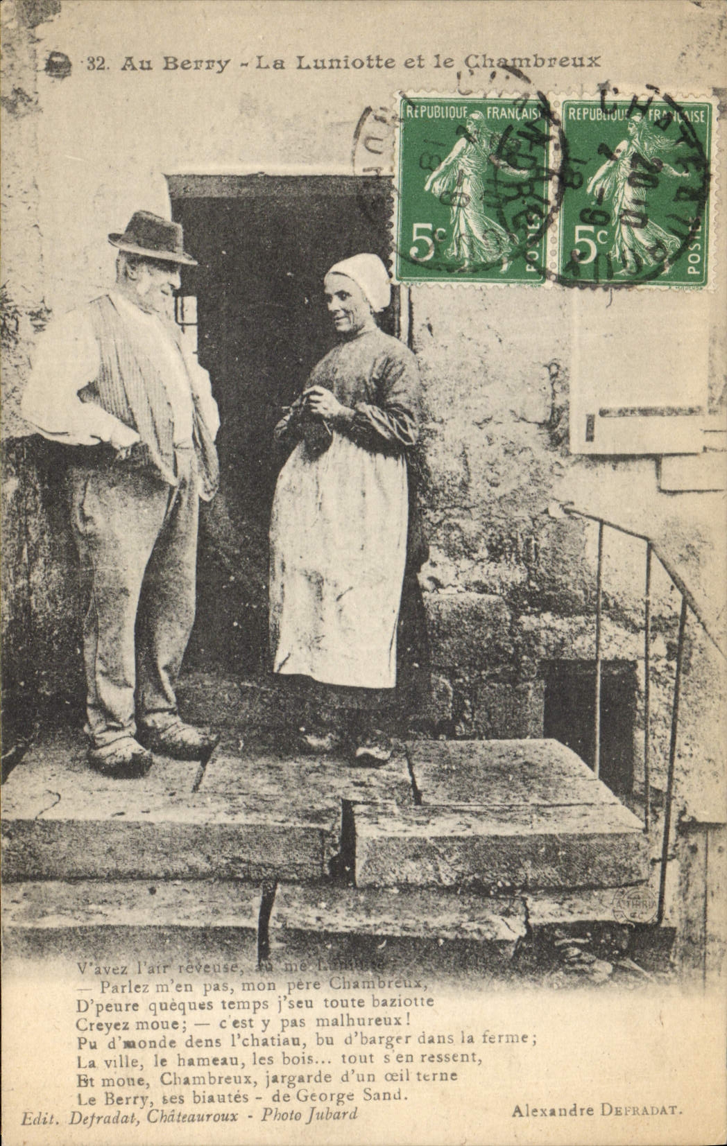 CPA Folklore Au Berry La Luniotte et le Chambreux