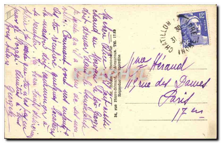 CPA Folklore Au Berry La bourree croisee — Verso