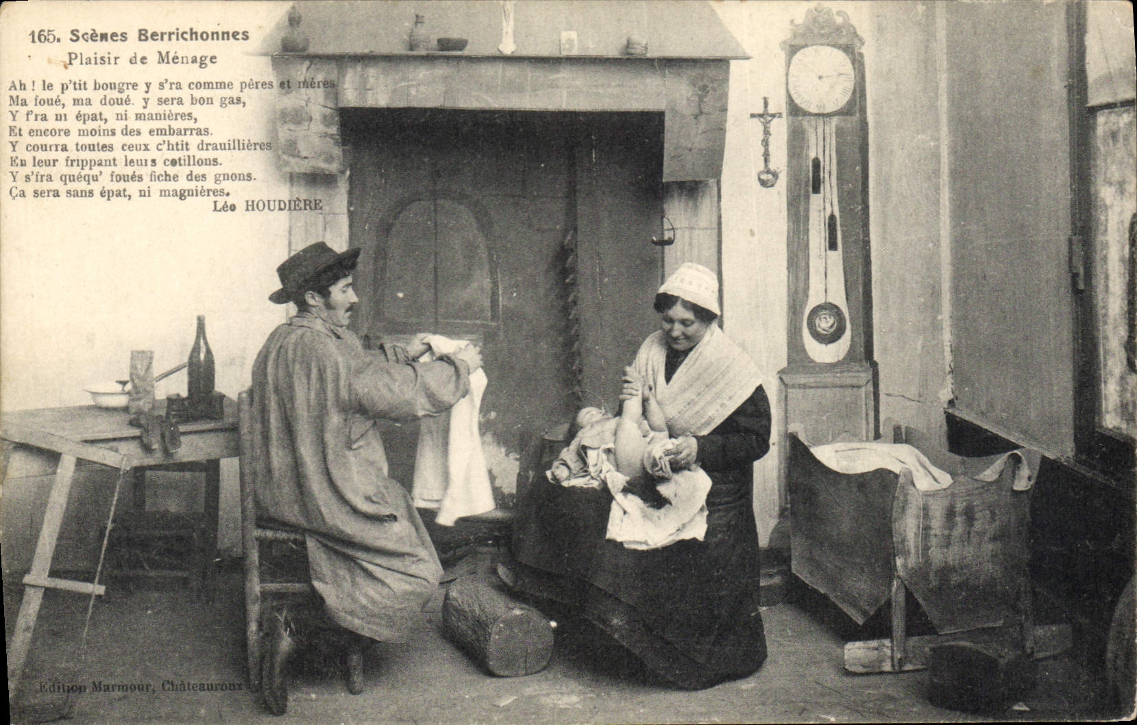 CPA Folklore Scenes Berrichonnes Plaisir de menage