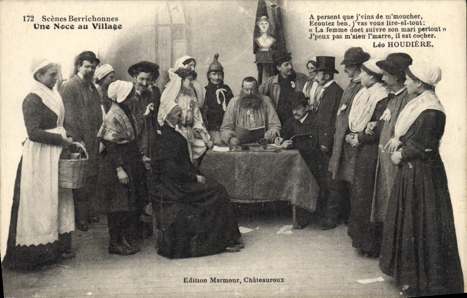 CPA Folklore Scenes Berrichonnes Une noce au village Mariage