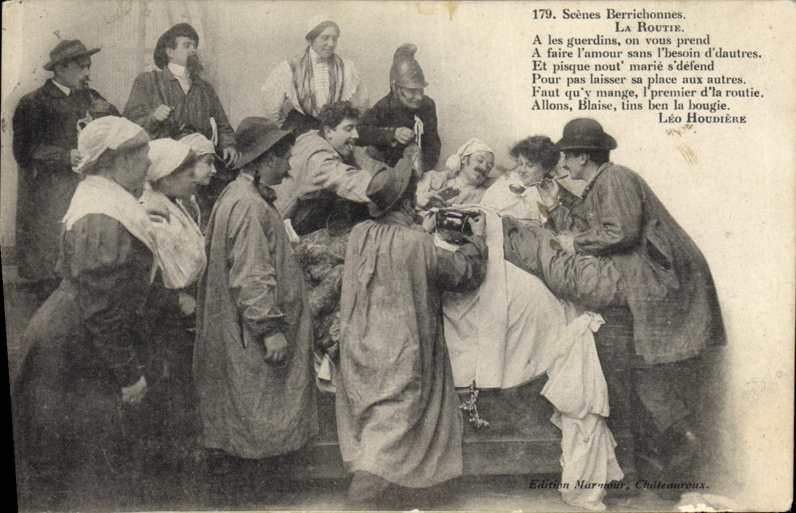 CPA Folklore Scenes Berrichonnes La Routie