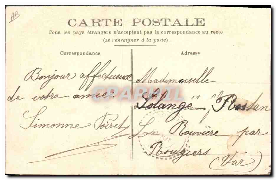 CPA Folklore Les bords du Cher Une lavandiere — Verso