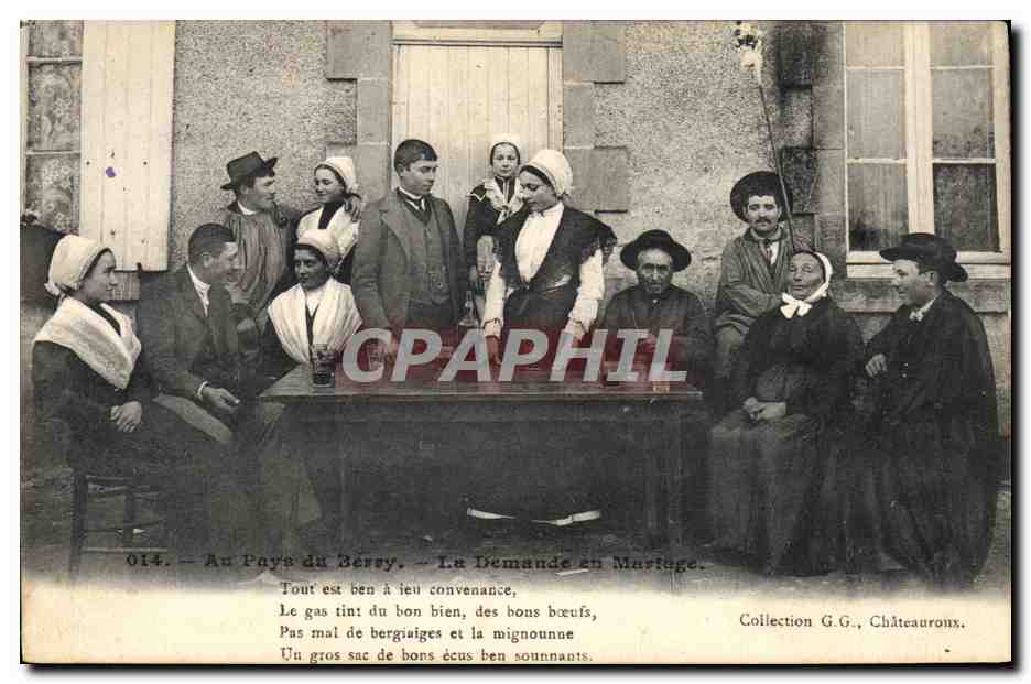 CPA Folklore Au Pays du Berry La demande en mariage