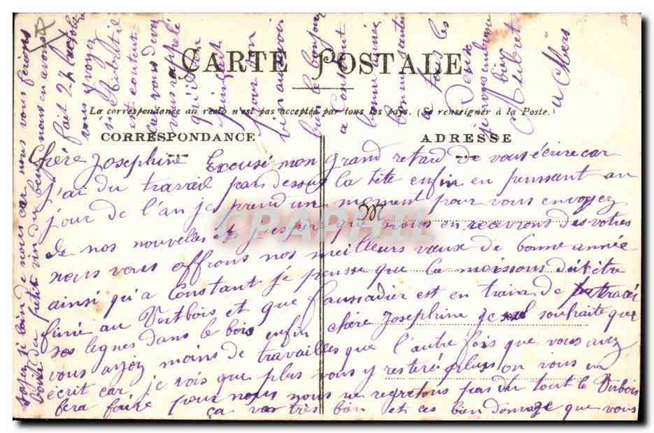 CPA Folklore Au Pays du Berry La demande en mariage — Verso