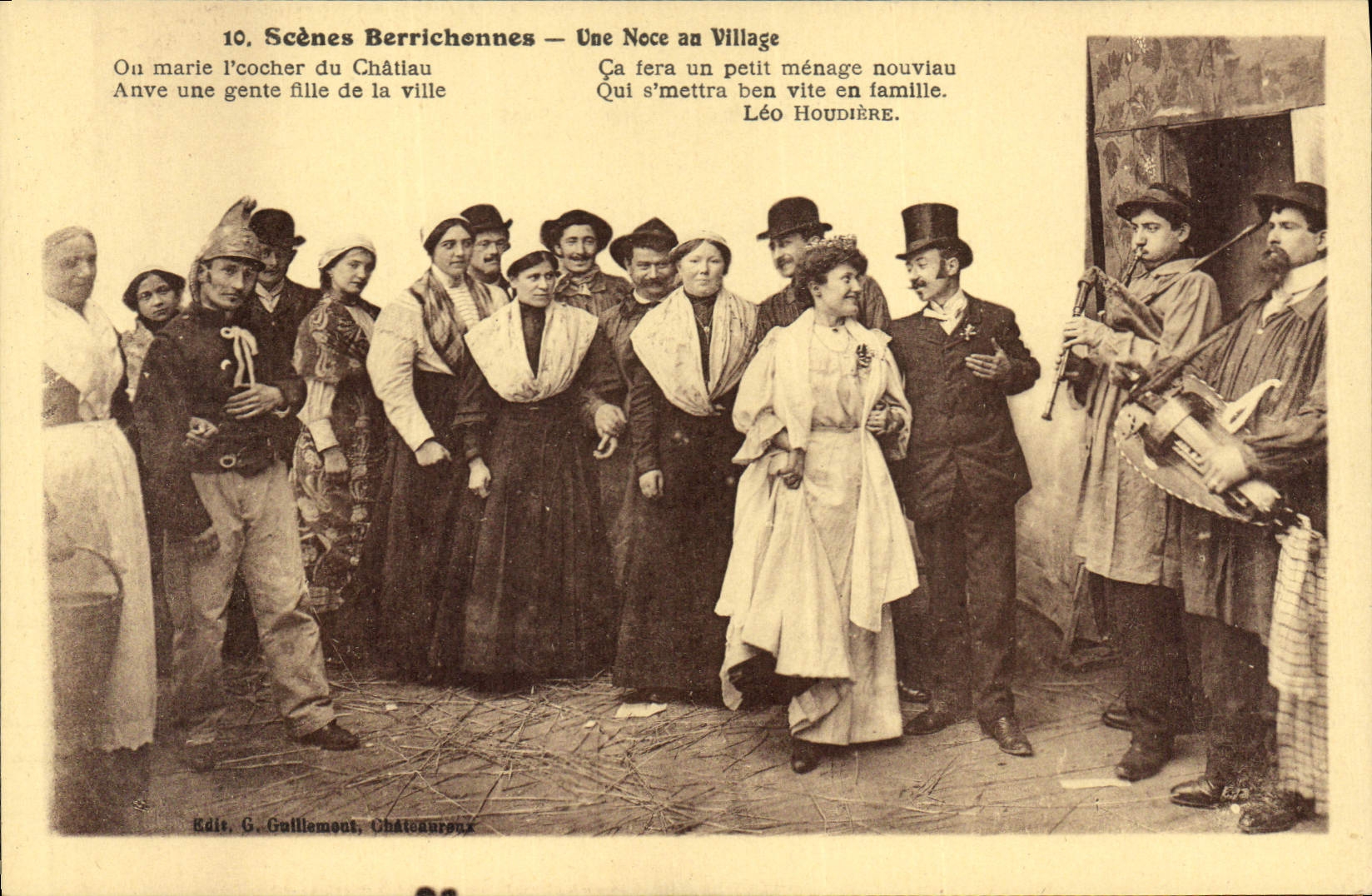 CPA Folklore Scenes Berrichonnes Une noce au village Mariage