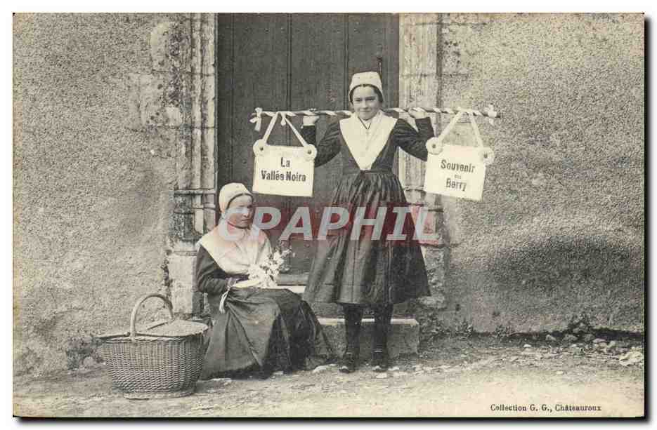 CPA Folklore Enfants La Vallee noire Souvenir de Berry