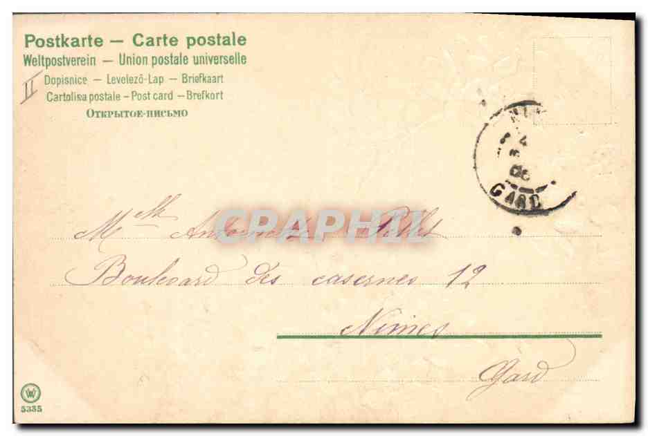 CPA Fantaisie Fleurs Femme Coeur — Verso