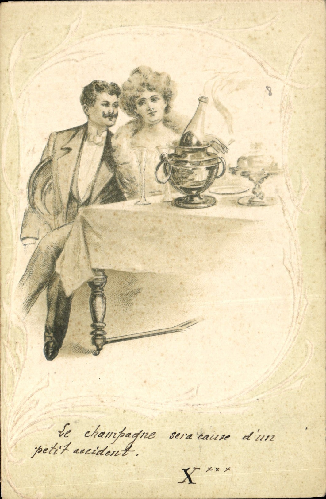 Couple au champagne — éditeur Carfolin, n°8