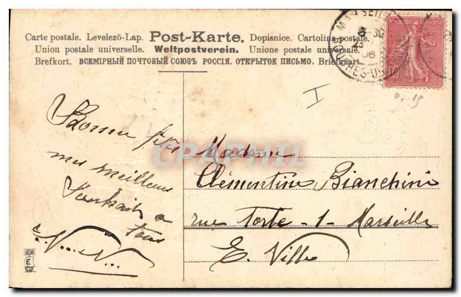 CPA Fantaisie Fleurs  — Rückseite