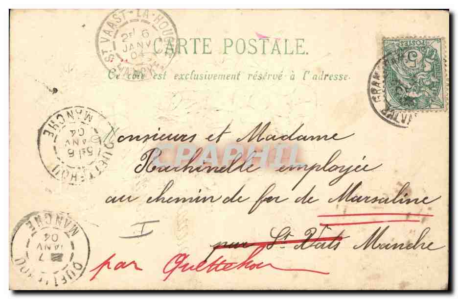 CPA Fantaisie Fleurs  — Verso