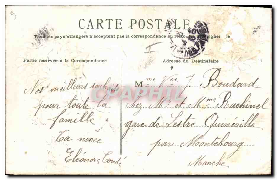 CPA Fantaisie Fleurs Trefles — Rückseite