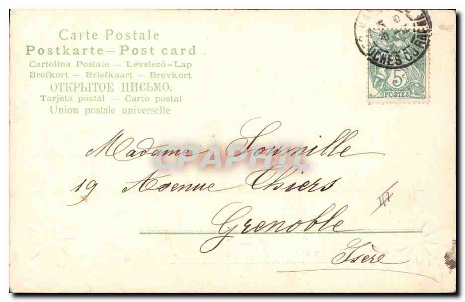 CPA Fantaisie Fleurs Annee 1904 Trefles — Verso