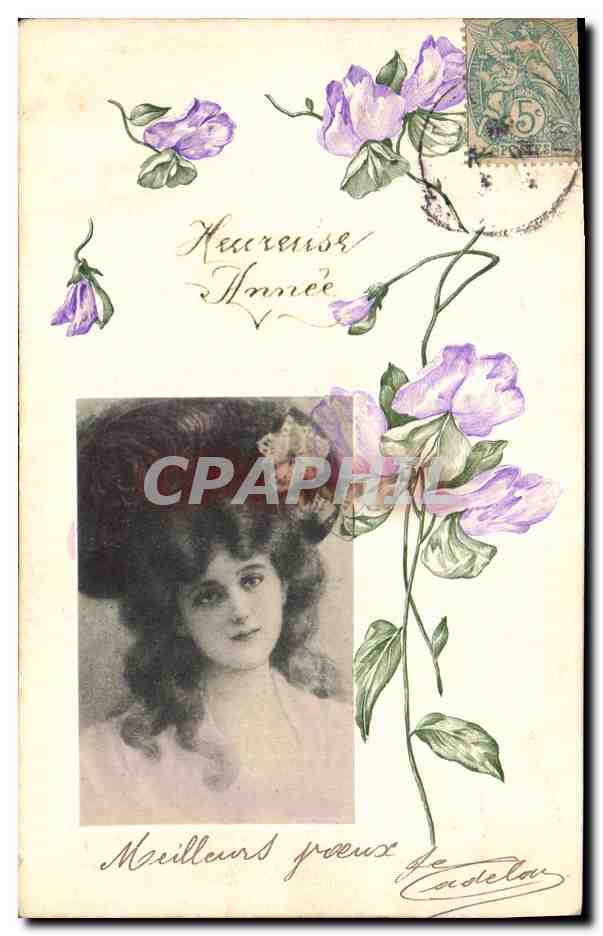 CPA Fantaisie Fleurs Femme