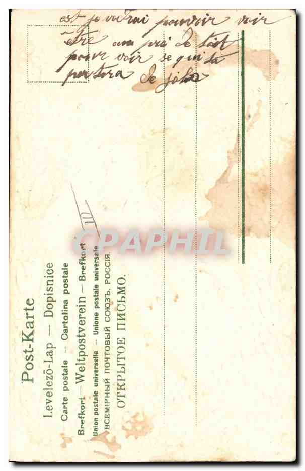 CPA Fantaisie Fleurs Femme — Verso