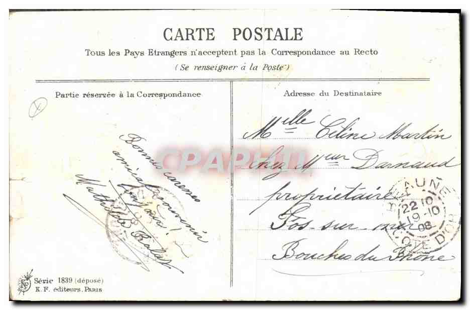 CPA Fantaisie Fleurs  — Verso