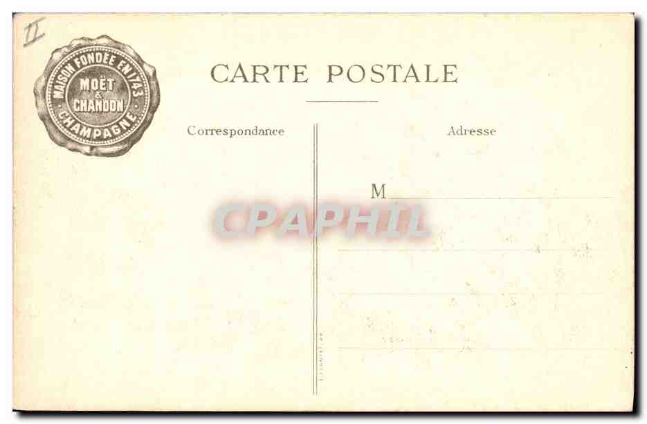 CPA Folklore Vin Vendange Champagne Dom Perignon Cellerier de l'abbaye d'Hautvillers Aveugle — Back