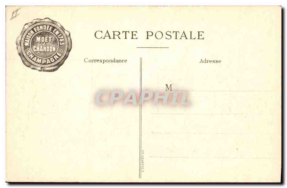 CPA Folklore Vin Vendange Champagne Dom Perignon Cellerier de l'abbaye d'Hautvillers Aveugle — Rückseite