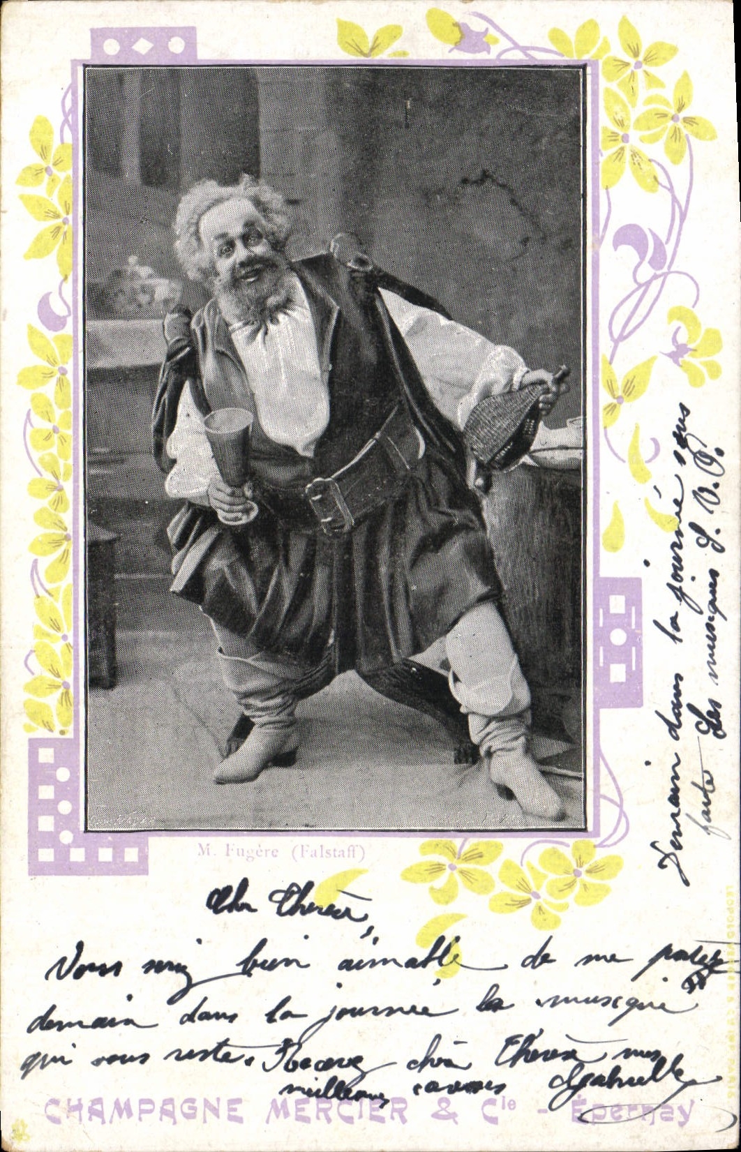 CPA Vin Champagne Eugere Falstaff Theatre