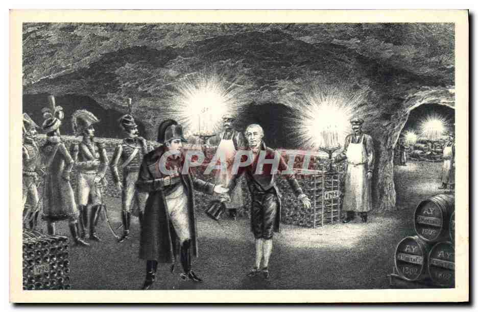 CPA Folklore Vin Vendange Champagne Moet & Chandon Jean Remy Moet maire d'Epernay recoit la visite de Napoleon 1er