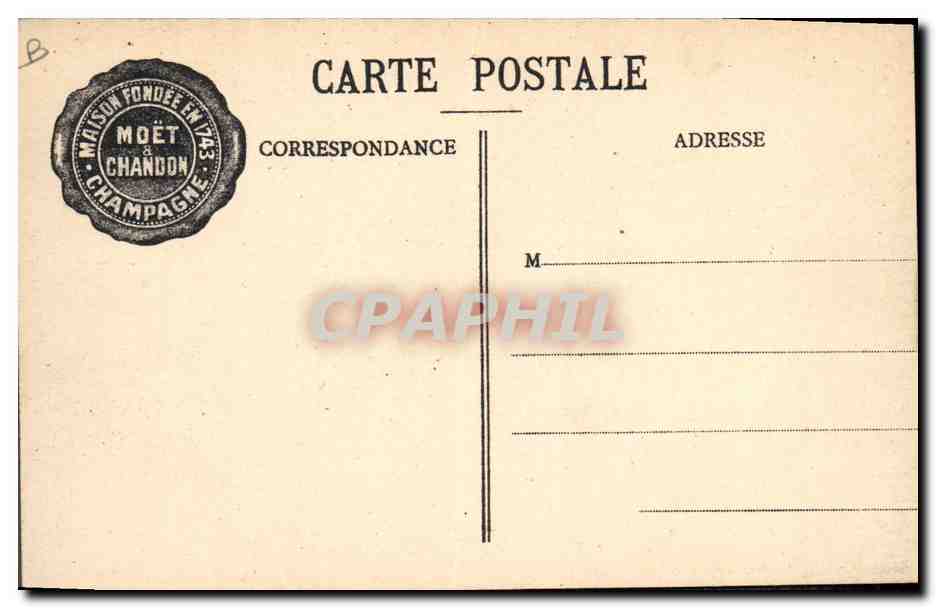 Préparation de la Futaillle pour les Vendanges — Moët et Chandon — Phot. Em. Choque, Imp. Edit. Sbarun — Rückseite