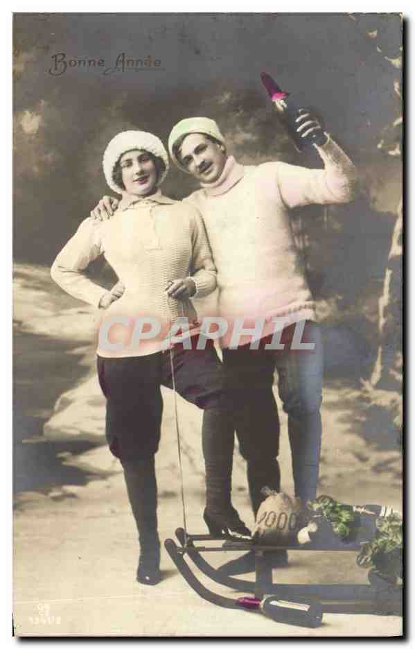 CPA Fantaisie Enfant Luge Champagne 