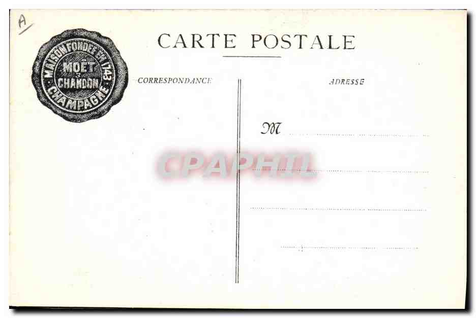 CPA Folklore Vin Vendange Champagne Moet & Chandon Exposition de Turin 1911 Epernay — Rückseite