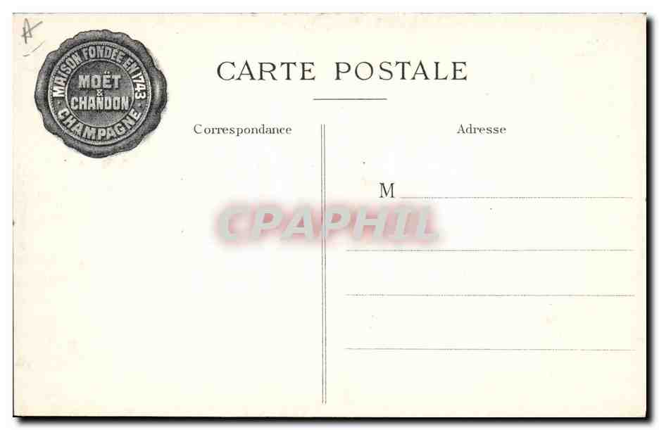 Moët & Chandon, Epernay — Besuch Napoleons I. beim Bürgermeister am 26. Juli 1807 — herausgegeben von Moët & Chandon — Rückseite