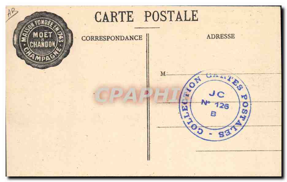 CPA Folklore Vin Vendange Champagne Moet & Chandon Les vendanges a Saran — Rückseite