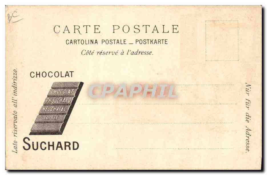 CPA Publicite Cacao Suchard Flandre Lille Train — Rückseite