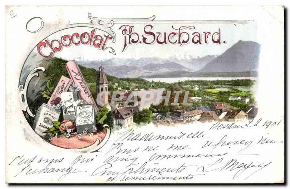 Chocolat J. Suchard — paysage de montagne — éditeur non visible