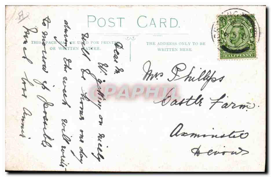 CPA Publicite I'm living like a lord at Worthing — Verso