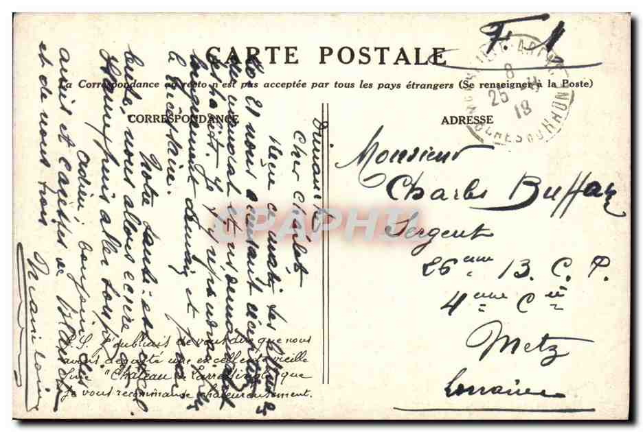 Château de Larressingle — Armagnac — éditeur A. Waton, Paris — Verso