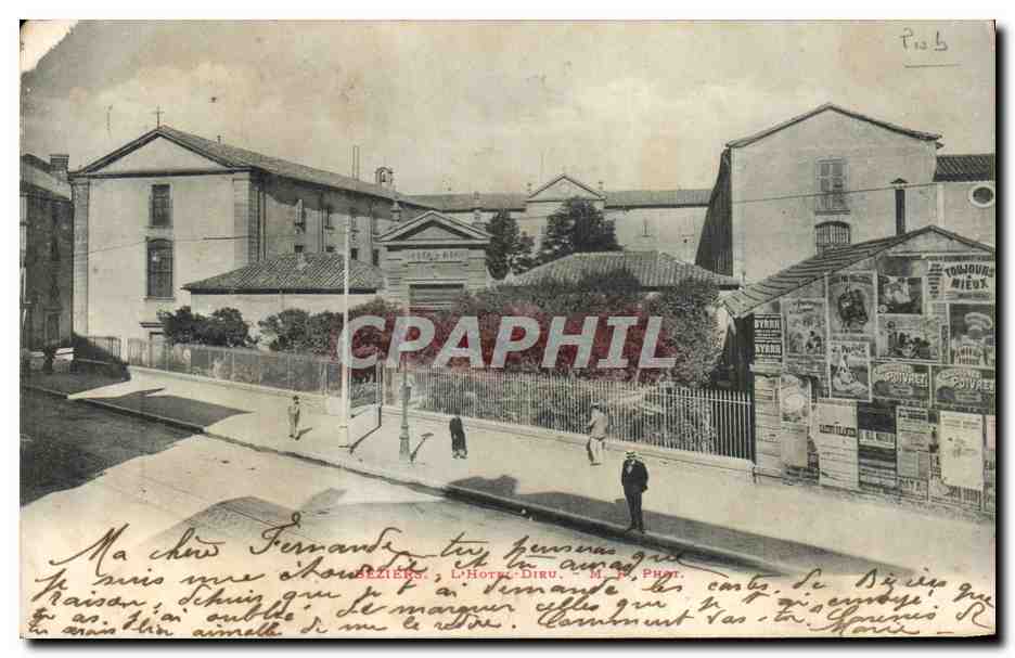 CPA Publicite Beziers L'Hotel Dieu Chaussures Poivret Byrrh 