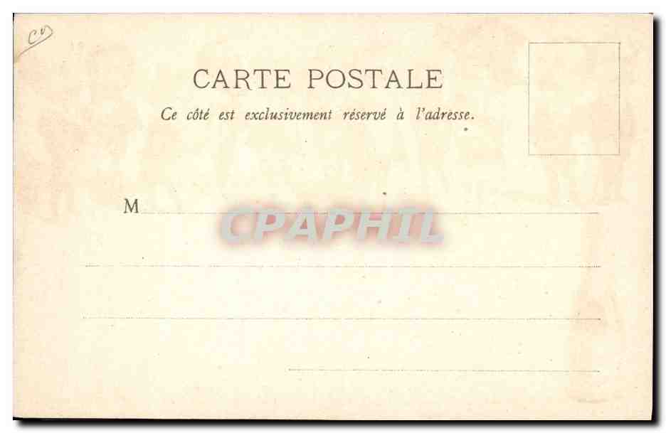 Caricatures d'hommes en costume — Administration des Eaux Minérales du Mont Pillat, à Pelussin (Loire) — Éditeur non visible — Verso