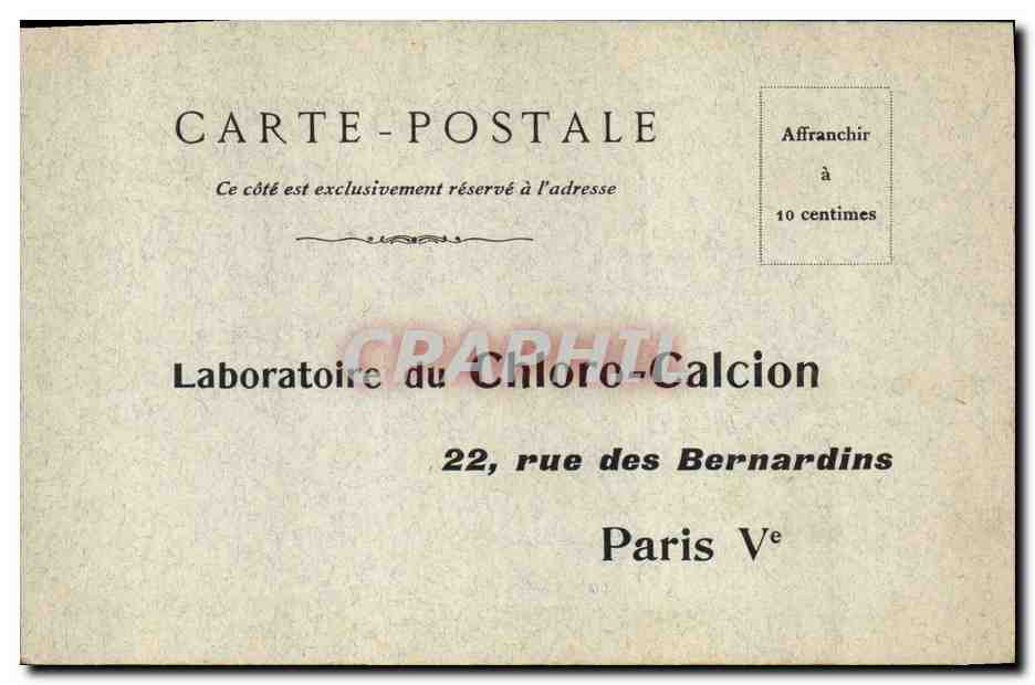 CPA Publicite Laboratoires Chloro Calcion Rue des Bernardins Paris 5eme