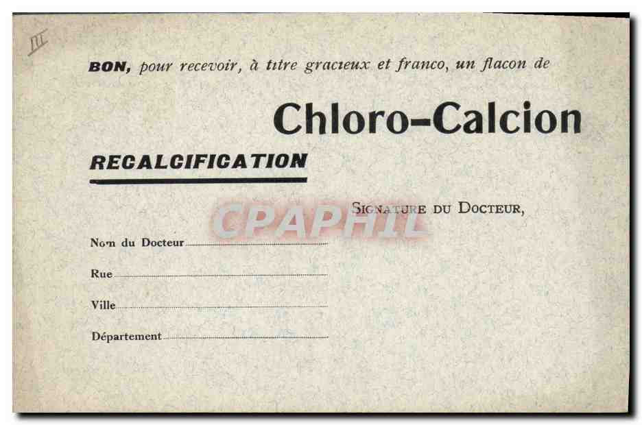 CPA Publicite Laboratoires Chloro Calcion Rue des Bernardins Paris 5eme — Rückseite