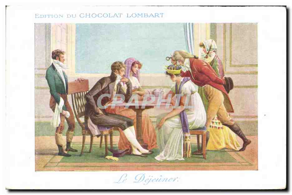CPA Publicite Chocolat Lombart Le dejeuner